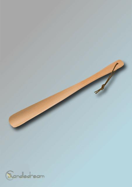 Schuhlöffel geölt mit Lederband 37 cm Schuhanzieher Holz Buche Shoehorn